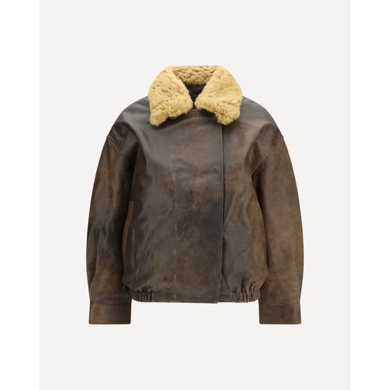 Leather Bomber Jacket Female S