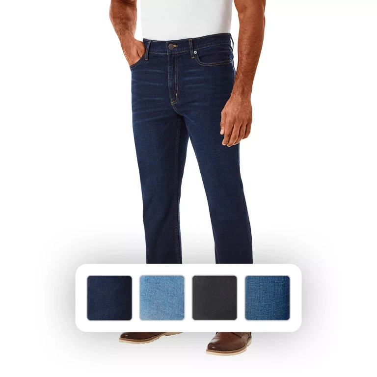 Straight Fit Premium Stretch Denim Jeans Dark Wash 38x30:- Dark Wash, 38x30