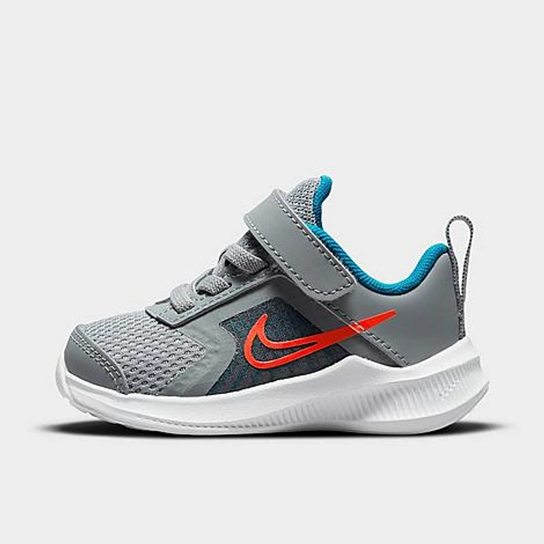 Downshifter 11 Klettverschluss-Freizeitschuhe in Particle Grey/Orange/Imperial Blue