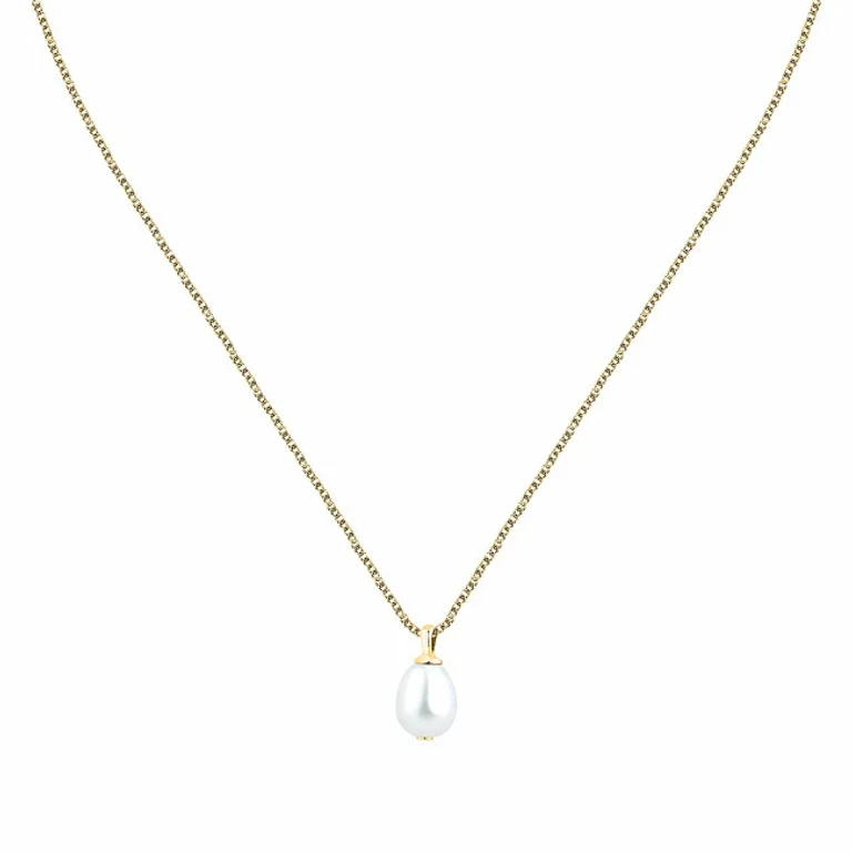 Gold-Plated Necklace with Freshwater Pearl Pearl Sxu40 (Chain, Pendant)