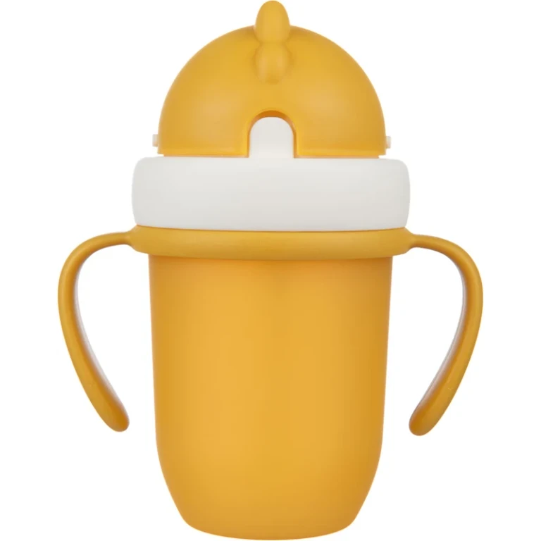 Matt cup with straw 9+ m yellow 210 ml
