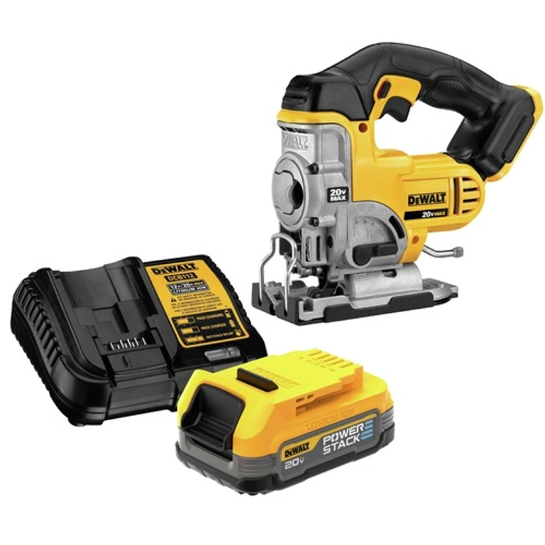 DCS331BDCBP034C-BNDL 20V MAX Cordless Jigsaw with 20V MAX XR POWERSTACK Compact Lithium-Ion Battery Kit Bundle (1.7 Ah)