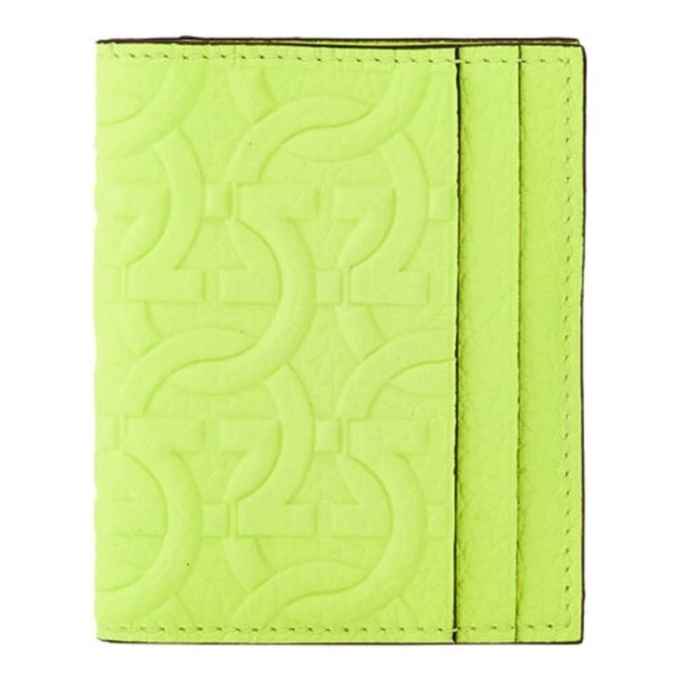 Gancio Embossed Leather Bifold Card Case