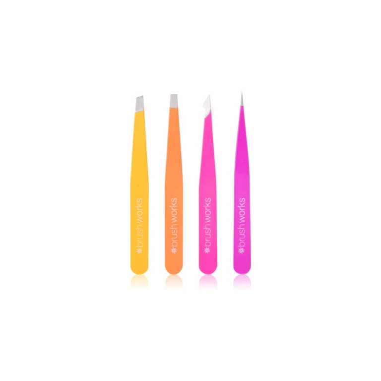 Combination Tweezer Set of Brights Type Eyebrow Tweezers 4pcs