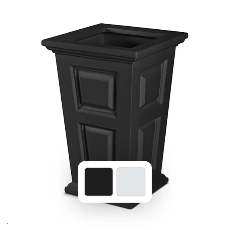 Wyndham 24' Tall Planter, Black:- Black