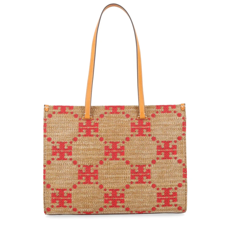 Handbag T Monogram Beige Straw