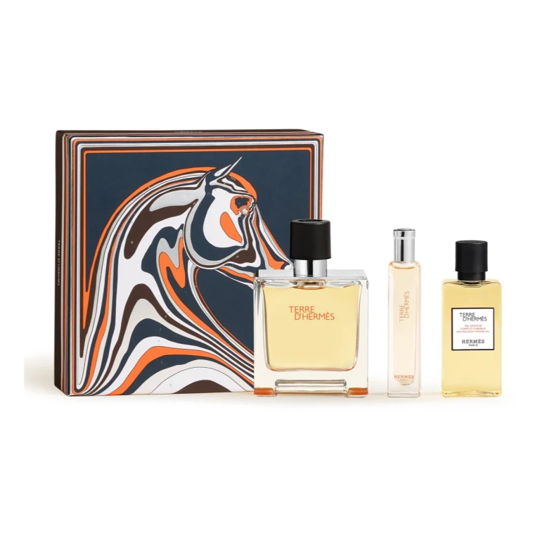 Terre d'Hermès Gift box set for men perfume 75 ml + perfume 15 ml + shower gel 40 ml