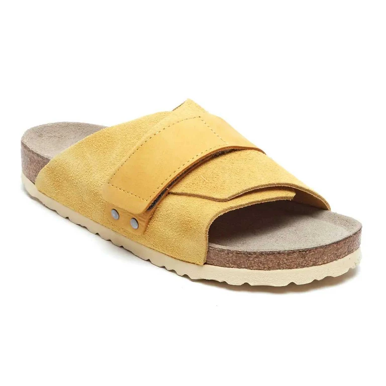 Kyoto Soft Footbed Nubuck/Suede Leather Ochre Sandals