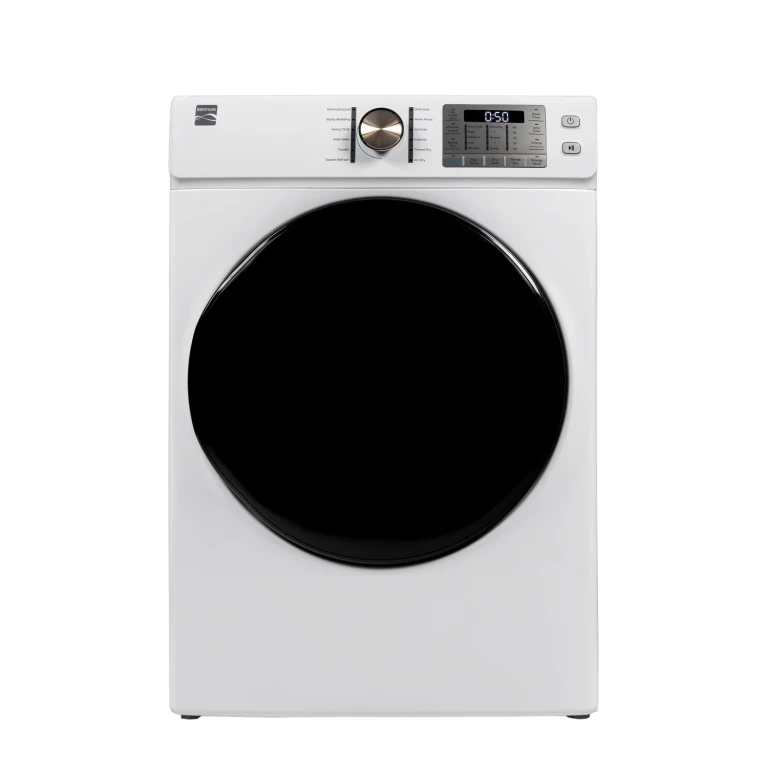 8.0 cu. ft. Electric Dryer w/ Steam - White:- White