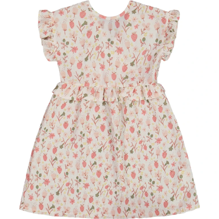 Printed Seersucker Dress with Frill - Little Girl