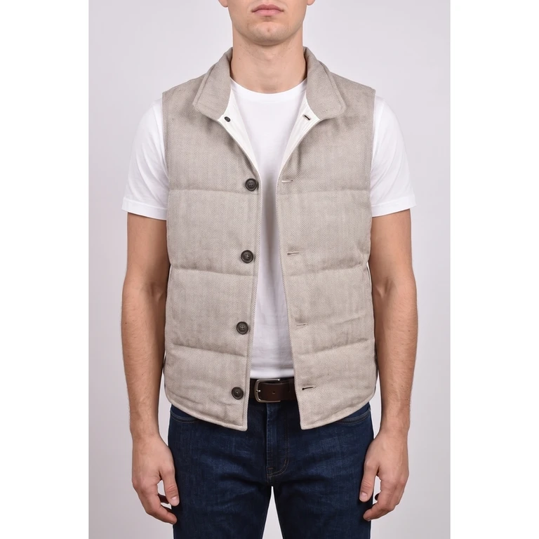 Light Beige Wool Blend Vest