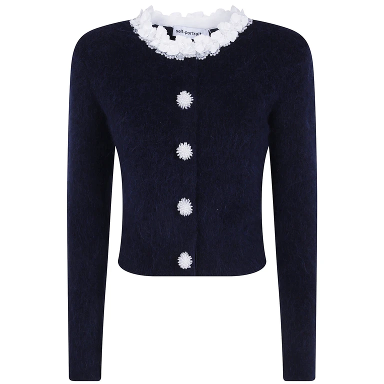 Sweater Pearl Trim Knit Jumper