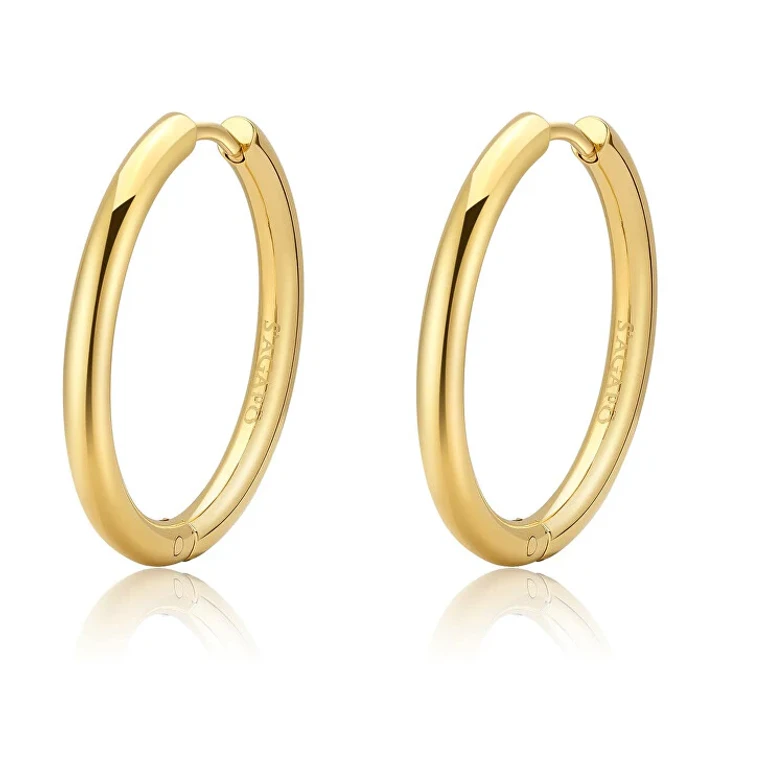 Gold-Plated Steel Hoop Earrings Without Tempo Shk72