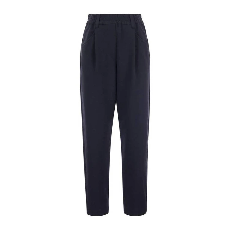 Navy Tailored Trousers With Pleats