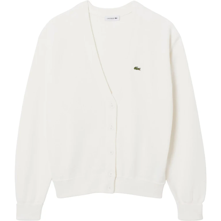 Moss Stitch V Neck Cotton Cardigan - Women's