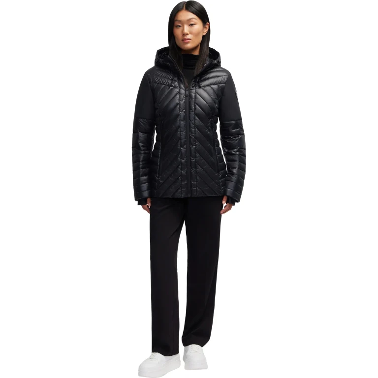Esmay Lightweight Mixed Media Quilted Packable Puffer Jacket - Women's