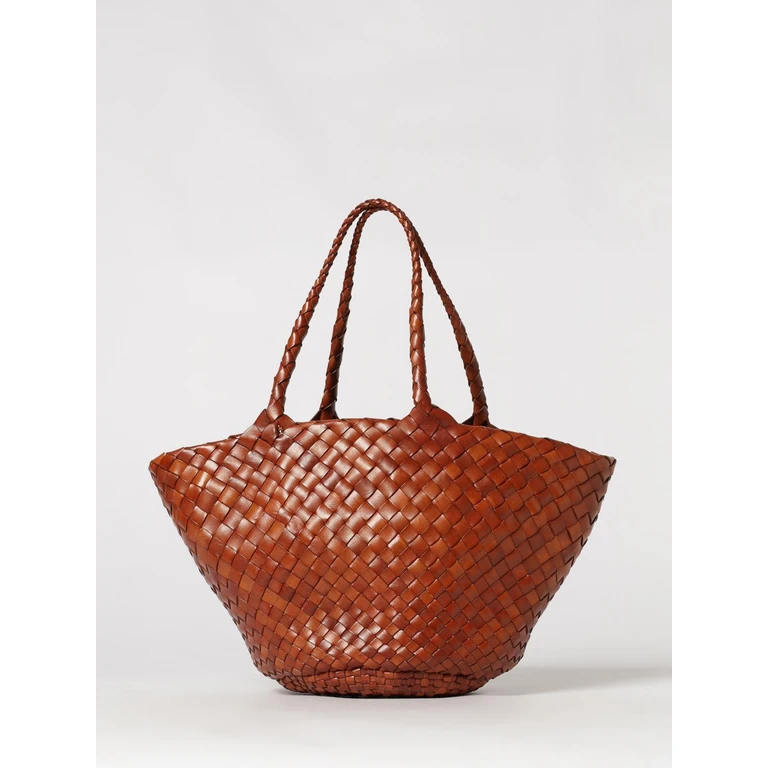 Egola Woven Leather Shoulder Bag with Double Handles (68026TAN)