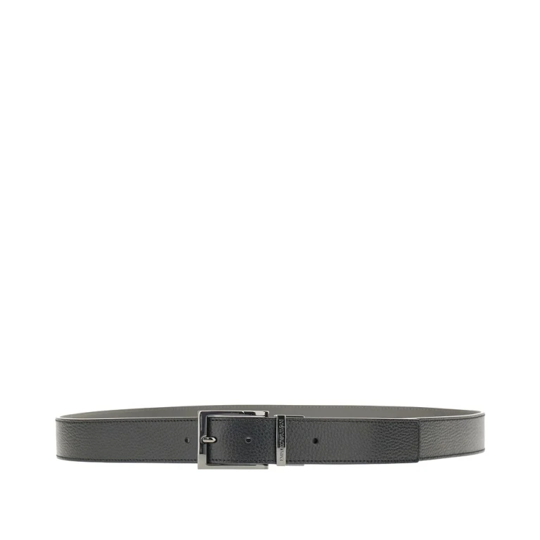 Grained leather belt Man One Size