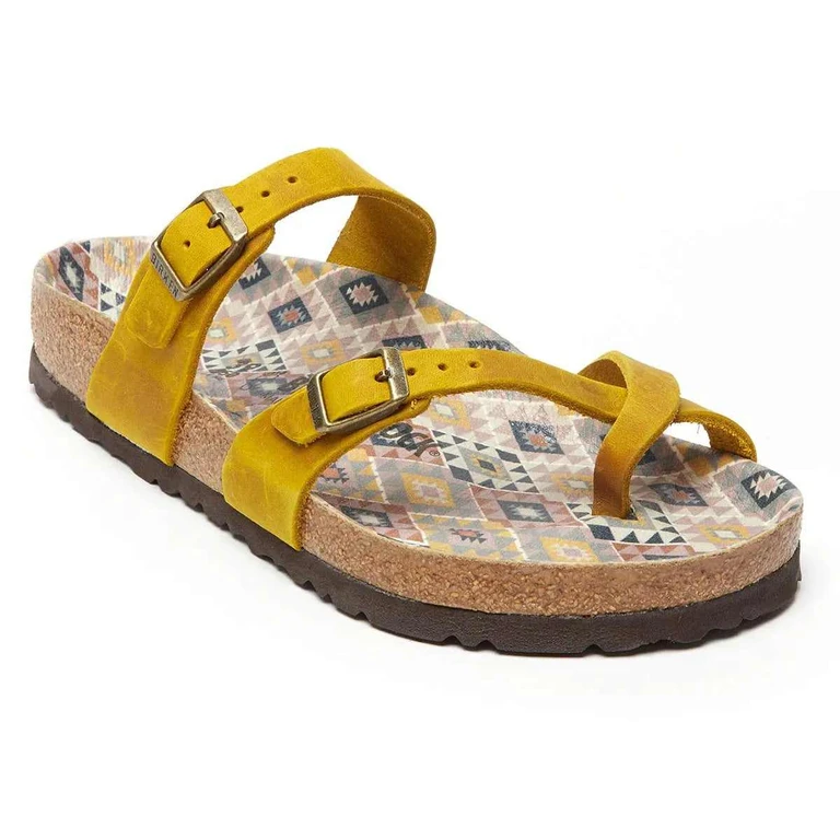 Women's Mayari Oiled Leather Ochre Sandals