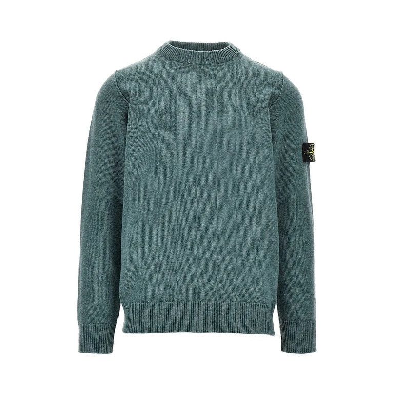 STONE ISLAND Virgin Wool Crewneck Jumper with Compass Logo Patch (5100072S00A3V005G)
