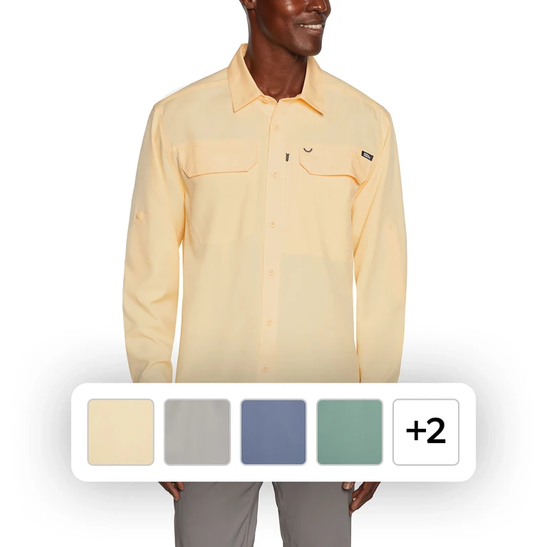 Men's Long Sleeve Woven Tech Shirt Yellow (Golden Haze) 3XL:- Yellow (Golden Haze), 3XL
