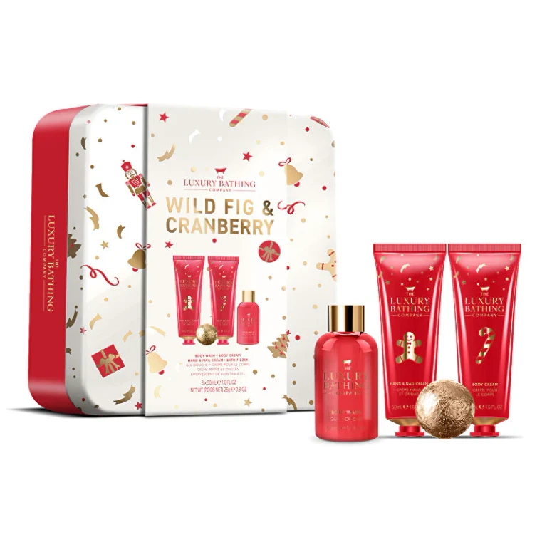Gift Set for Bath Care with Fig and Cranberry, 4 Pieces
