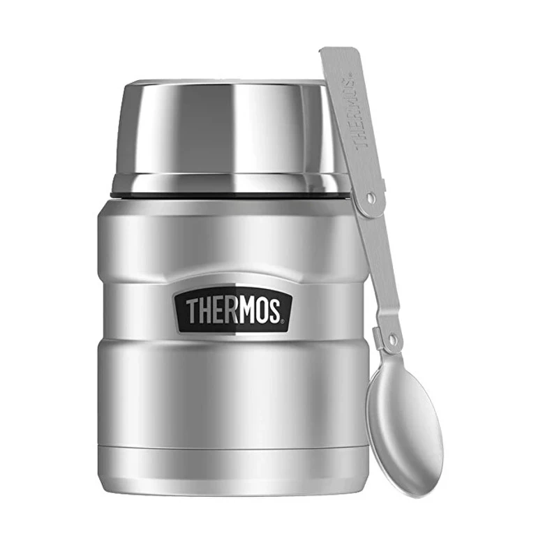 For Food Style With Foldable Spoon And Cup - Stainless Steel 470 Ml