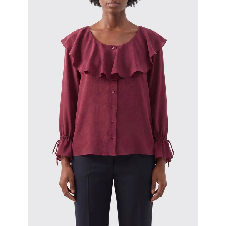 CHLOÉ Long-Sleeved Silk Shirt with Ruffles and Embroidery (CH26UHT36332615)