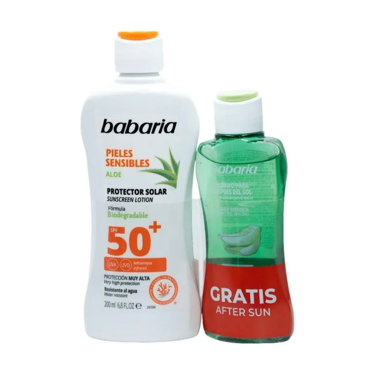 Aloe sunscreen SPF50 Sensitive Skin Water Resistant 200ml aftersun balm 1u