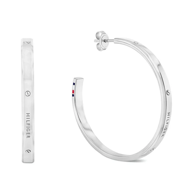 Linear Steel Hoop Earrings 2780956