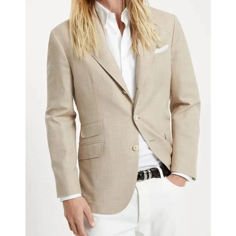 Beige Wool Deconstructed Blazer