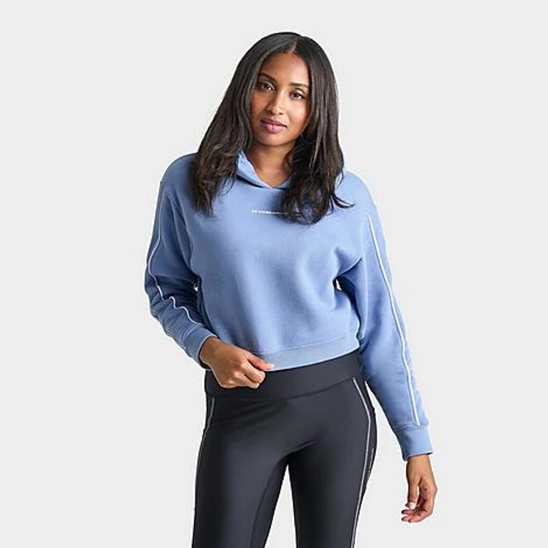 Piped Pullover Hoodie in Blue Float/White