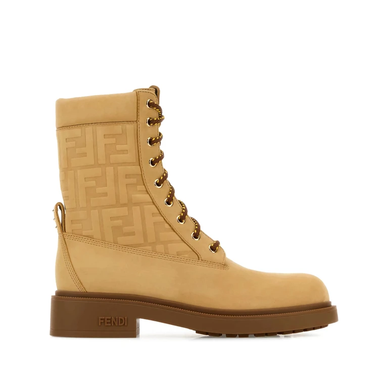 Embossed-logo Combat Boots