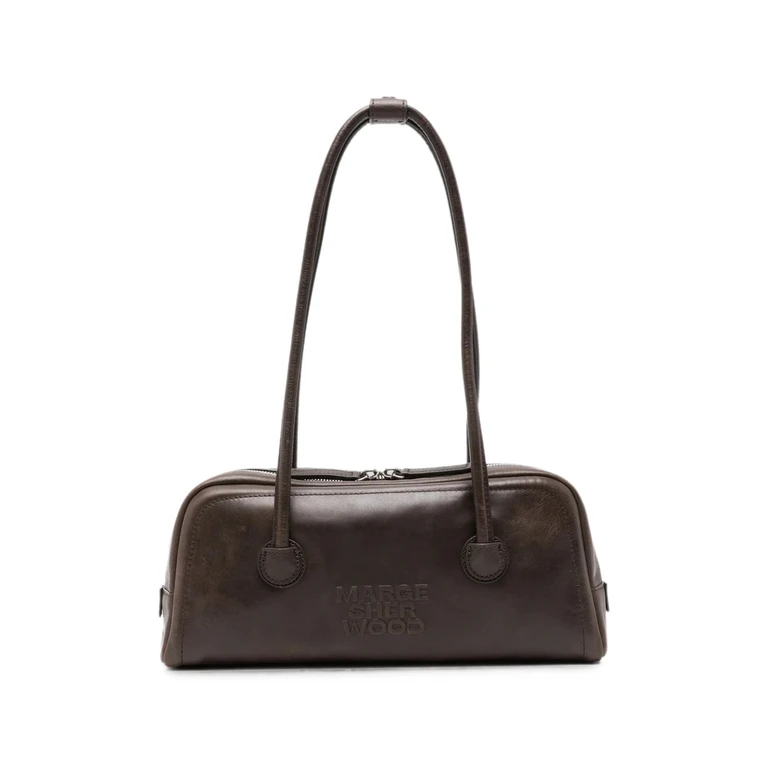 Logo-embossed Leather Shoulder Bag