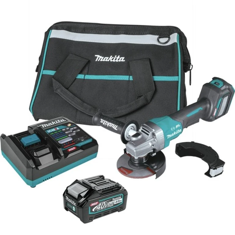 40V max XGT Brushless Lithium-Ion 4-1/2 in./5 in. Cordless Paddle Switch Angle Grinder Kit with Electric Brake and AWS (4 Ah)