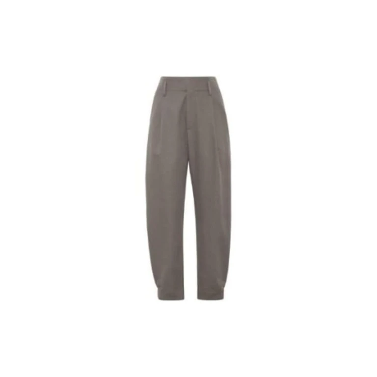 Wotaupe Wool Blend Tapered Trousers