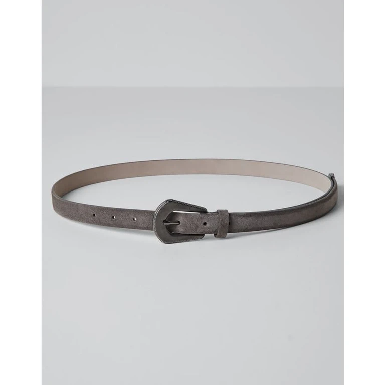 WOMEN'S GREY LEATHER BELT