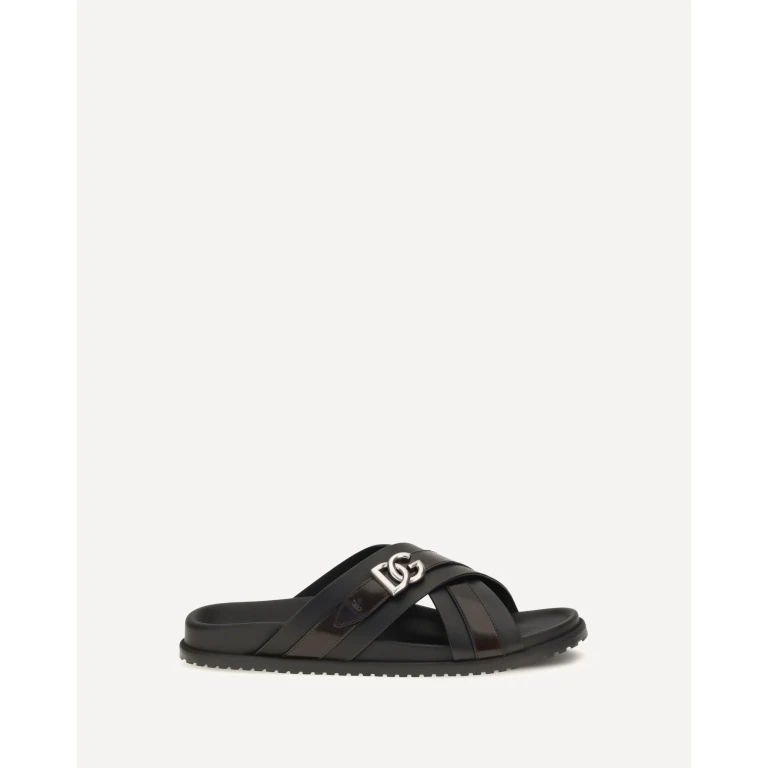 Smooth calf leather Slide Sandals Male 41