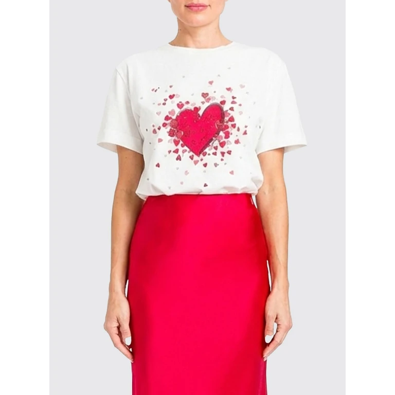 Cotton T-shirt with Heart Print (261AP216413294)