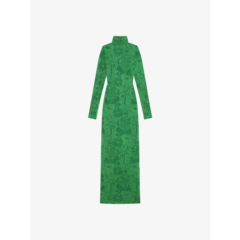 Women'S Absynthe Green Open Back Turtleneck Dress