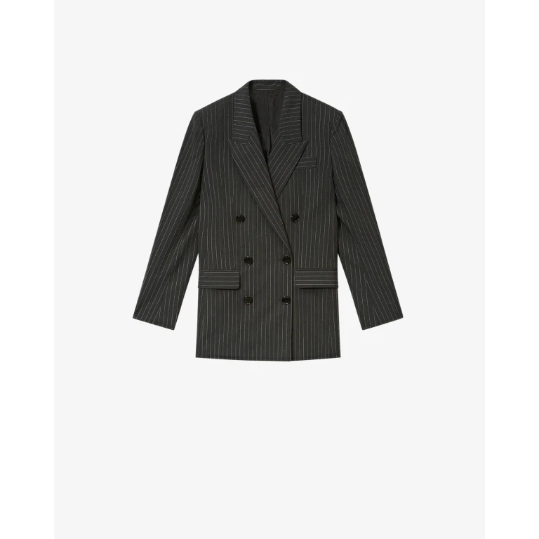 Chaqueta sastre de mezcla de lana a rayas