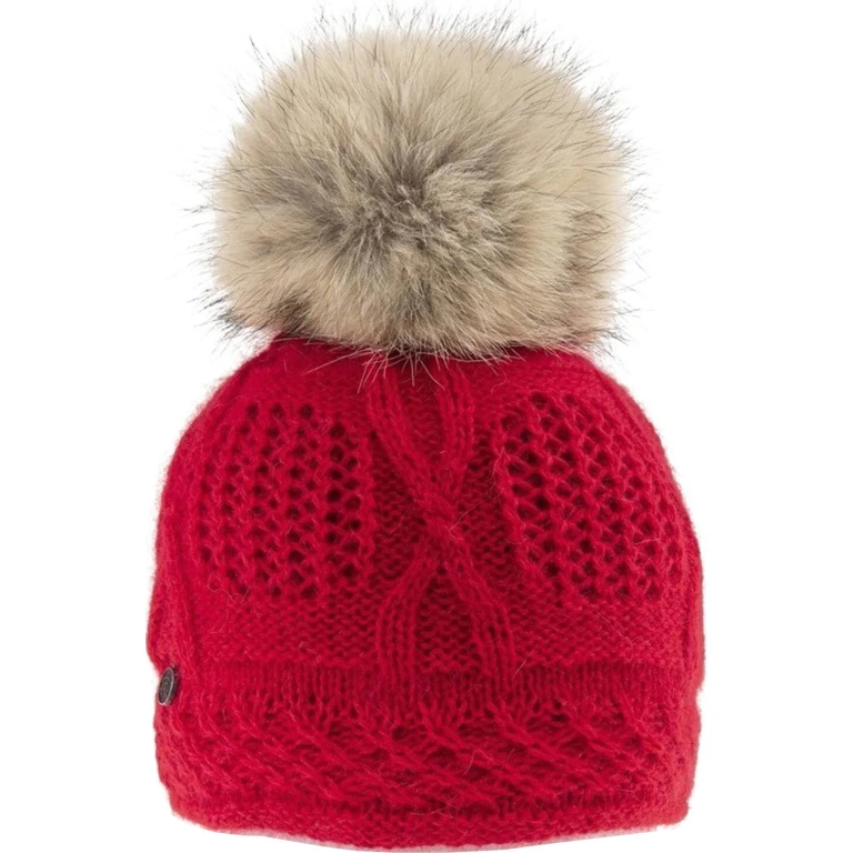 Vale-P Angora Beanie with Upcycled Fur Pom - Women's