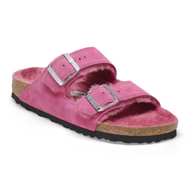Arizona Shearling Suede Leather Fichsia Tulip