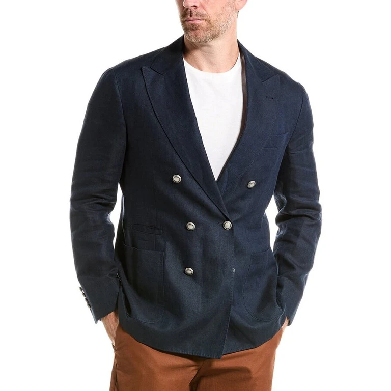 Navy Double-Breasted Blazer