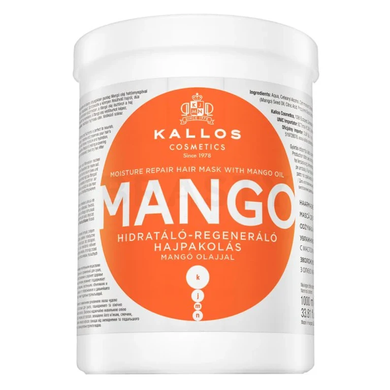 Moisturizing and repairing hair mask with mango Kallos 1000 ml