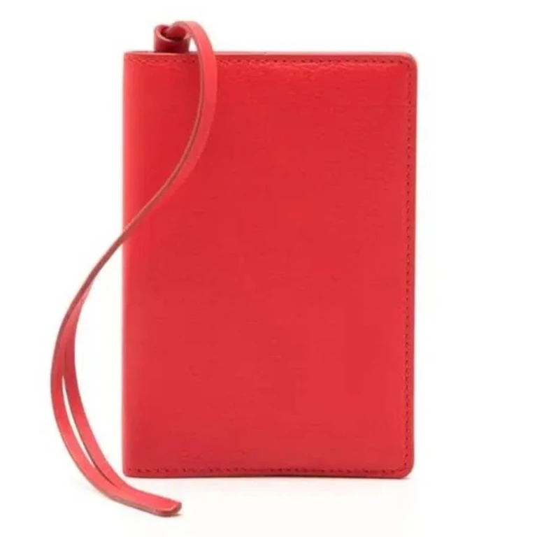 Logo Stamp Leather Passport Holder
