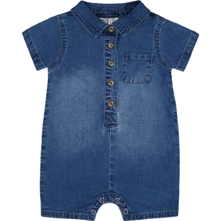 One-Piece Denim Romper - Baby Boy