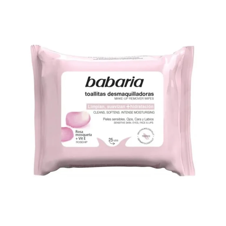 Makeup remover wipes Babaria Rosehip 25 units
