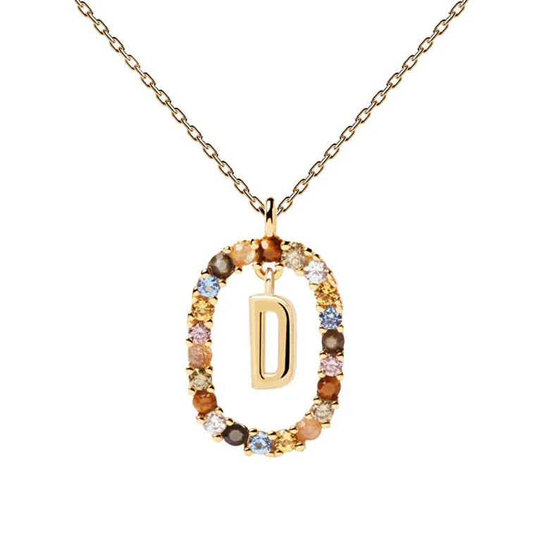 Bellissima Gold Plated Necklace With Letter "D" Letters Co01-263-U (Chain, Pendant)