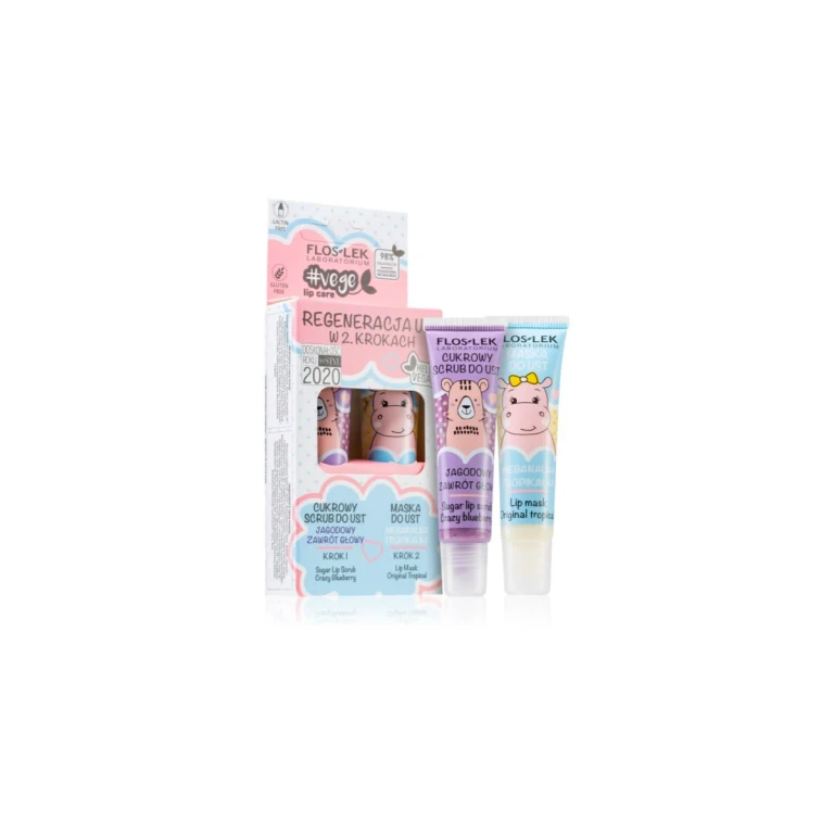 Vege Regenerating Gift Pack For Dry Lips Crazy Blueberry Lip Scrub + Original Tropicana Lip Mask